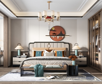 New Chinese Style Bedroom-ID:763178111