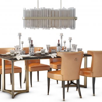 Simple European Style Dining Table And Chairs-ID:477444898