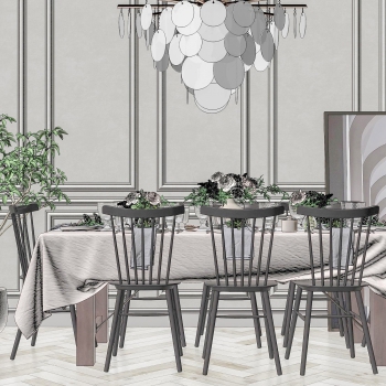 Nordic Style Dining Table And Chairs-ID:882632021