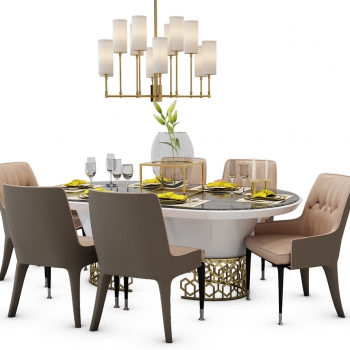 Simple European Style Dining Table And Chairs-ID:995357995