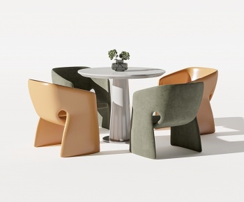 现代休闲圆桌椅组合3D模型