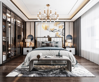 New Chinese Style Bedroom-ID:889890297