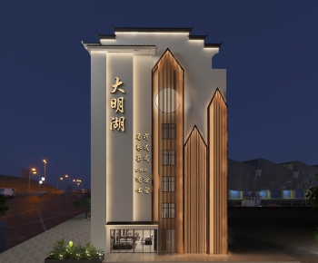 New Chinese Style Facade Element-ID:371376044