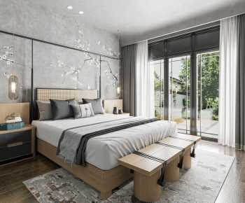 New Chinese Style Bedroom-ID:198610072