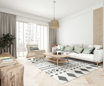 Modern Nordic Style Japanese Style A Living Room-ID:334264041