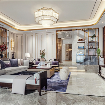 New Chinese Style A Living Room-ID:214998962