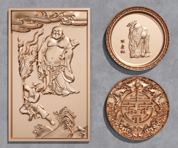 新中式仙界人物铜质浮雕墙饰-ID:951186901