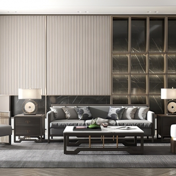 New Chinese Style Sofa Combination-ID:261115075
