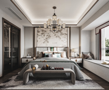 New Chinese Style Bedroom-ID:695256952