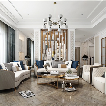 Simple European Style A Living Room-ID:833663942