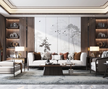 New Chinese Style A Living Room-ID:435846092