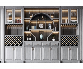 New Chinese Style Wine Cabinet-ID:640851025