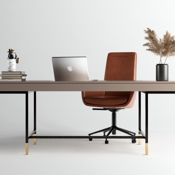 Modern Computer Desk And Chair-ID:713979016