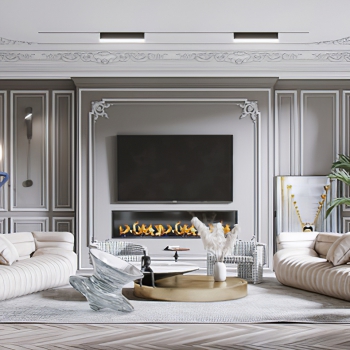 European Style A Living Room-ID:783818016