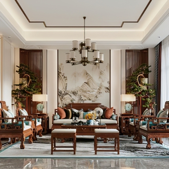 Chinese Style A Living Room-ID:668993005