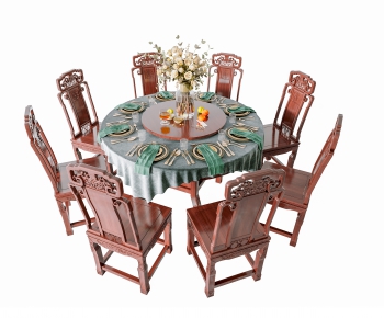 Chinese Style Dining Table And Chairs-ID:950562957