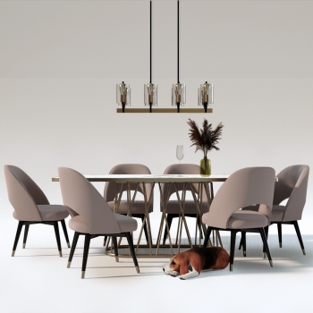 Modern Dining Table And Chairs-ID:491631069