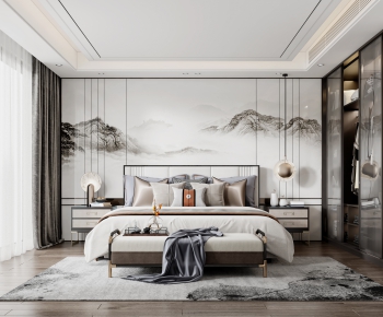 New Chinese Style Bedroom-ID:445605996