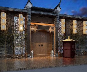 New Chinese Style Facade Element-ID:602591042