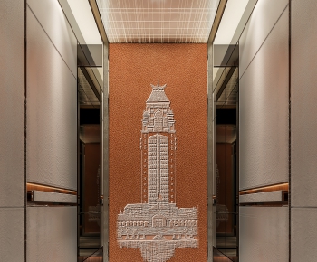 New Chinese Style Office Elevator Hall-ID:722454075