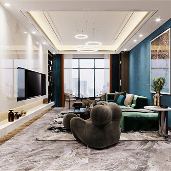 Modern A Living Room-ID:671170959