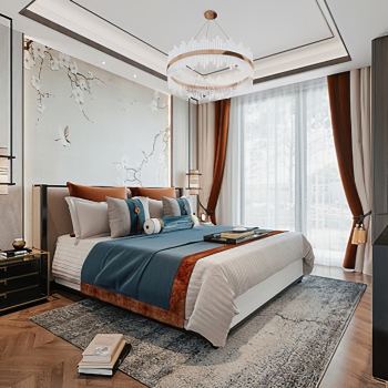 New Chinese Style Bedroom-ID:437925104