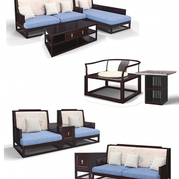 New Chinese Style Sofa Combination-ID:375741964