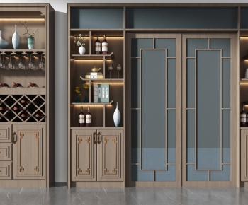 New Chinese Style Wine Cabinet-ID:206060899