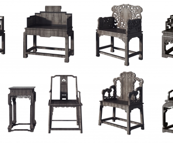 中式明清实木单椅组合-ID:455904015