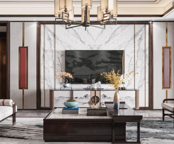 New Chinese Style A Living Room-ID:703053005
