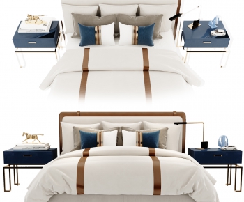 Modern Double Bed-ID:673620942