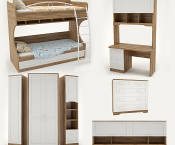 Nordic Style Bunk Bed-ID:465519913