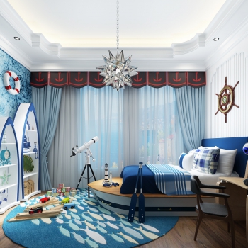 Mediterranean Style Boy's Room And Son's Room-ID:507030574