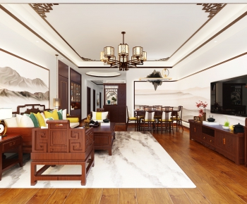 Chinese Style A Living Room-ID:619149926