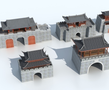 Chinese Style Ancient Architectural Buildings-ID:713557969