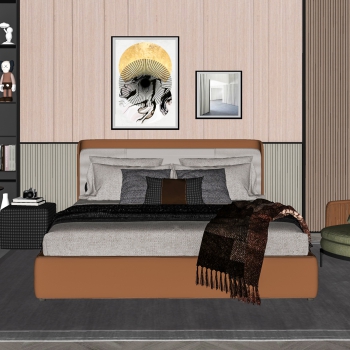 Modern Double Bed-ID:747899065