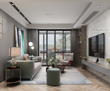 Modern A Living Room-ID:615201054