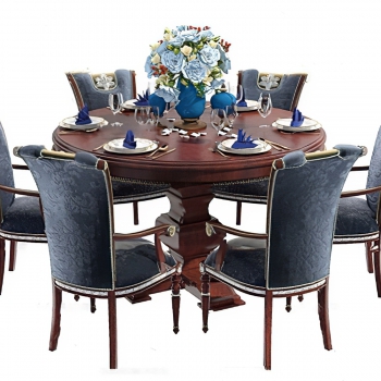 American Style Dining Table And Chairs-ID:986398949