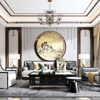 New Chinese Style A Living Room-ID:277610068