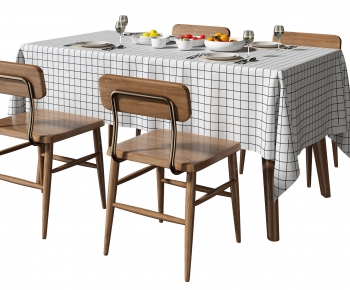 Nordic Style Dining Table And Chairs-ID:975645078