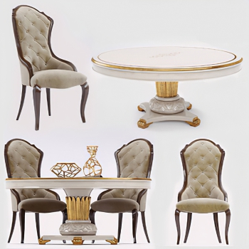 European Style Dining Table And Chairs-ID:334780223