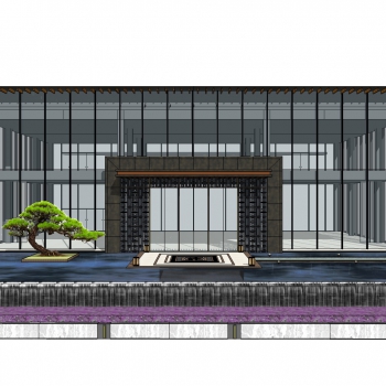New Chinese Style Building Appearance-ID:539552936