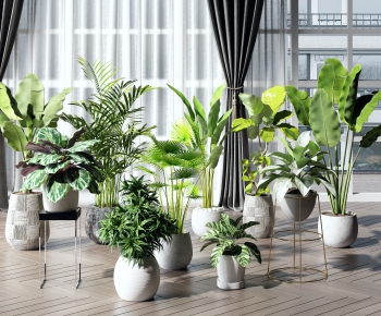 Modern Potted Green Plant-ID:401155952