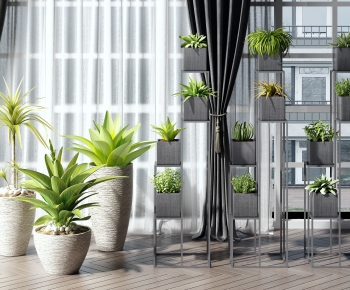 Modern Potted Green Plant-ID:732595927