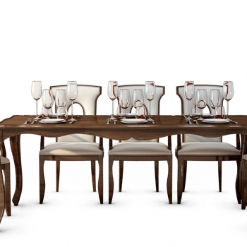 European Style Dining Table And Chairs-ID:658590083
