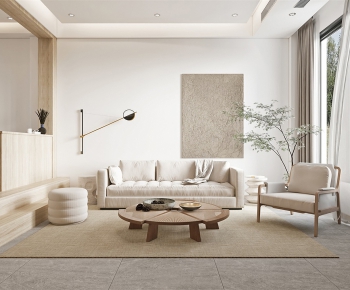 Japanese Style Wabi-sabi Style A Living Room-ID:663420928