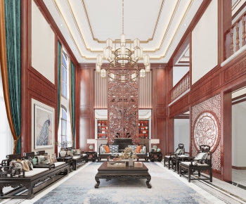 New Chinese Style A Living Room-ID:186973098