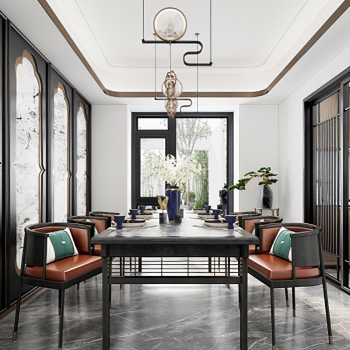 New Chinese Style Dining Room-ID:447773939