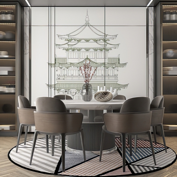 New Chinese Style Dining Table And Chairs-ID:785393006