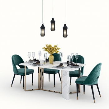 Post Modern Style Dining Table And Chairs-ID:257821086